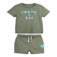 Komplet majica i kratkih hlača Dan planeta Zemlje za mlađe dječake i djevojčice, 2 komada