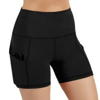Joga hlače s podstavom i džepovima, ženske jednobojne elastične gaćice visokog struka na bokovima, fitness i joga