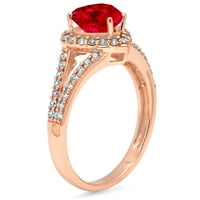 1. dijamantni rez u obliku srca s imitacijom prozirnog dijamanta od ružičastog zlata 18k s umetcima prsten od