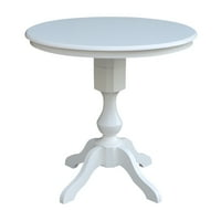 36-inčni visoki okrugli stol s stolicama za stolice-Bijela - garnitura