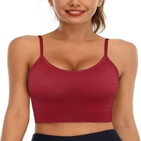 Ženske obrubljene majice s rebrastim pletenim rebrastim majicama za fitness i jogu