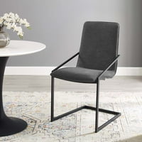 Stolica za blagovanje s presvlakom od tkanine u crnoj boji ugljena