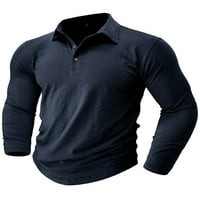 Muška polo majica s reverom, ležerna bluza, muški sportski pulover za golf, kraljevsko plava Majica na kopčanje