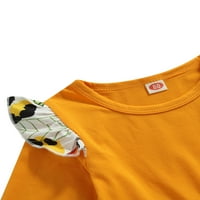 Odjeća za djevojčice s dugim rukavima, haljina, cvjetne hlače, jesensko-proljetna odjeća u žutoj boji za 18 mjeseci
