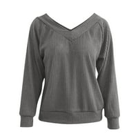 Frehsky džemperi za žene jesen žena Nova ležerna labava pulover od solidne boje dugih rukava Ženski dugi rukavi