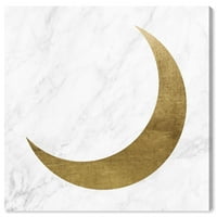 Wynwood Studio Astronomy and Space Wall Art Canvas Otisci 'Mračni mjesec' Mjesec - zlato, bijelo
