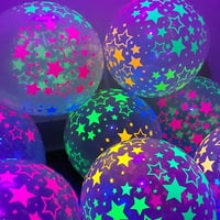 Dreamhall UV Neon Glow Balloons Blacklight Reaktivni fluorescentni mini zvijezda Balloons Sjaj u tamnim neonskim