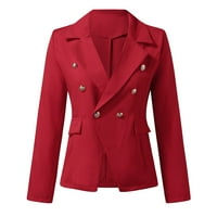 Majice za žene trendovska ležerna plus sile svilena satenska jakna formalni kardigan džepovi radno odijelo kaput