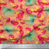 Pamučna tkanina od batista od listova i čipkastih listova širine dvorišta u obliku cvjetnog tiska