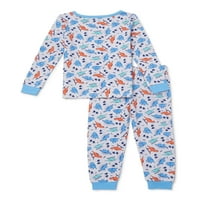 Spavaj na njemu Baby & Toddler Boys Dugi rukav Snug Fit Cotton Pidamas & Socks, 3-komad set