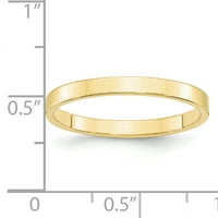 Karatno žuto zlato 10k široka traka lagani ravni vjenčani prsten veličina -10,5