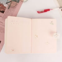 Studentska bilježnica s crtežom slatke mačke iz crtića u kožnoj korici dnevnik-bilježnica