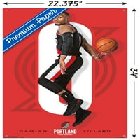 Portland Trail Blazers - zidni poster Damiana Lillarda s gumbima, 22.375 34