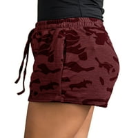 Ženske Mini hlače, bermudske kratke hlače, uske hlače visokog struka, široke večernje hlače, bordo boje, u boji,