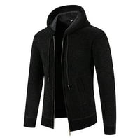 Traper jakna za muškarce poklon za muškarce zimski kaput od flisa u crnoj boji S kapuljačom i dugim rukavima