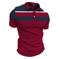 Muška košulja za golf košulja retro boja kontrast u boji Vanjska ulica kratki rukavi gumb-dolje odjeća odjeća