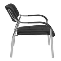 Okrugli stol od 36 s bazom u obliku okvira-siva krom i bočne stolice u obliku okvira - crna