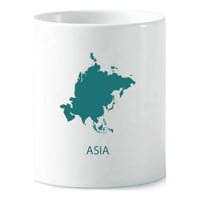 Dijagram kontinenta Azija konturna Karta držač olovke za četkicu za zube šalica stalak za čaše za olovke