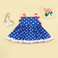 Aturuste 4. srpnja od 1. do 6. srpnja Dječja djevojčica Sumemr haljina Slatka američka zastava print suknja bez