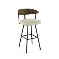 Ulazi Amisco Kvinton. Barska stolica - krem Boucle od poliestera, crni metal, smeđe drvo