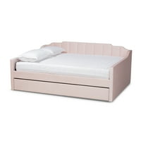 Moderna dizajnerska drvena ležaljka s naslonom za krevet u ružičastoj boji