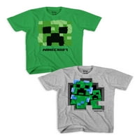 Minecraft Boys Boys Break Grafička majica, 2-paket, veličine 4-18