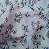 + srednje plava svilena prugasta tkanina s lišćem i cvijećem, Uradi Sam tkanina za prošivanje odjeće s otiskom