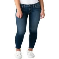 Tvrtka Silver Jeans. Ženske uske traperice srednje visine, veličine struka 24-36