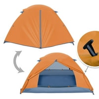 Sunčani prijenosni 1- Osobe ruksački šator dvostruki sloj vanjski vodootporni kampiranje planinarska narančasta