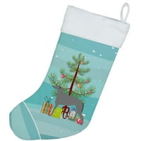 2914 Ambo škotski deerhound s božićnim drvcem Božićna čarapa velika, šarena