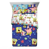 SpongeBob Squarepants Kids puni krevet u torbi, kombiniranim plahtama i lažnom, plavom, nickelodeon