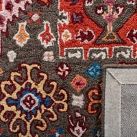Ručno tkani tepih u boji smeđe hrđe u boji 9607