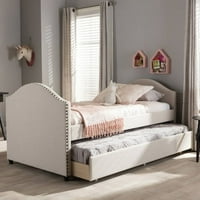 Moderni dnevni krevet u bež tkanini s krevetom na razvlačenje za goste