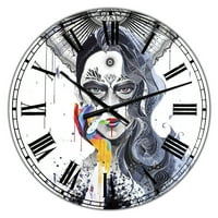 Dizajnerski crtež Gradska dama s duginom rukom - veliki moderni zidni sat