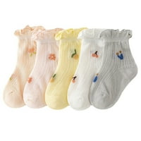Musuos bebe djevojčice meke pamučne čarape ruffles frilly mrežice čipkaste čarape za gležnjeve