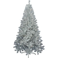 Srebrno umjetno božićno drvce od 4', Topla bijela LED svjetla s tvrdom ljuskom