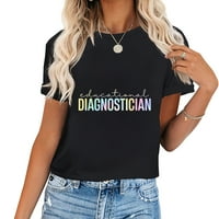 Obrazovni dijagnostičar, kravata se vraća u modnu žensku majicu s jedinstvenom majicom s kratkim rukavima za ljeto