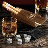 Klasični mladoženja Personalizirani Buckman Whiskey Glass i Cigar Bo Set