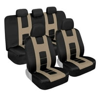 Kompletan set presvlaka za autosjedalice u bež boji, uključuje navlake za prednja sjedala i navlake za stražnja