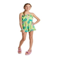 Justice Girls Ruffle Detalji tkani romper, veličine xs-xxl