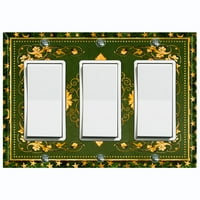 Metalna obloga za prekidač za svjetlo elegantan okvir od žutog lista zvjezdane noći i damaskog zelenila 5023