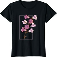 Majica s cvjetnim printom zvono Campanula divlji cvijet ženske grafičke Ležerne košulje s okruglim vratom Crna