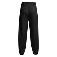; Modne muške Ležerne jednobojne široke sportske hlače hlače za trčanje, ples, jogu )
