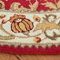 Jednostavan za čišćenje cvjetni tepih od mirte, crvena slonovača, okrugli 8'8'