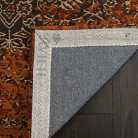 Klasični vintage apstraktni tepih od 4' 6', hrđavo smeđi