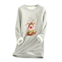 Ženska Putnička odjeća ženska i zimska ležerna Temperamentna modna topla Plišana podstava Božićni džemper s printom