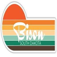 Bison South Dakota Frider Magnet Retro Vintage Sunset City 70S Estetski dizajn