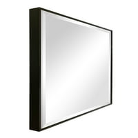 Osnoveni modesno pravokutno pravokutno zidno ogledalo, 23x29, crno