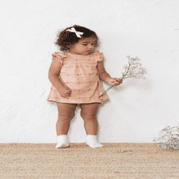 Lako-graška dječje djevojčice za tiskanu haljinu i poklopac pelena, veličine 0- mjeseci
