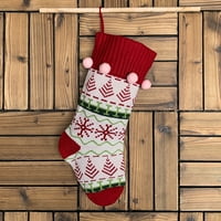Božićna čarapa žakard torba s uzorkom pahuljica Božićni element pletena čarapa za slatkiše velikog kapaciteta